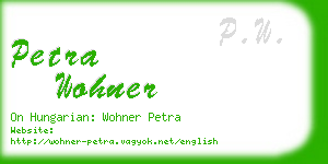 petra wohner business card